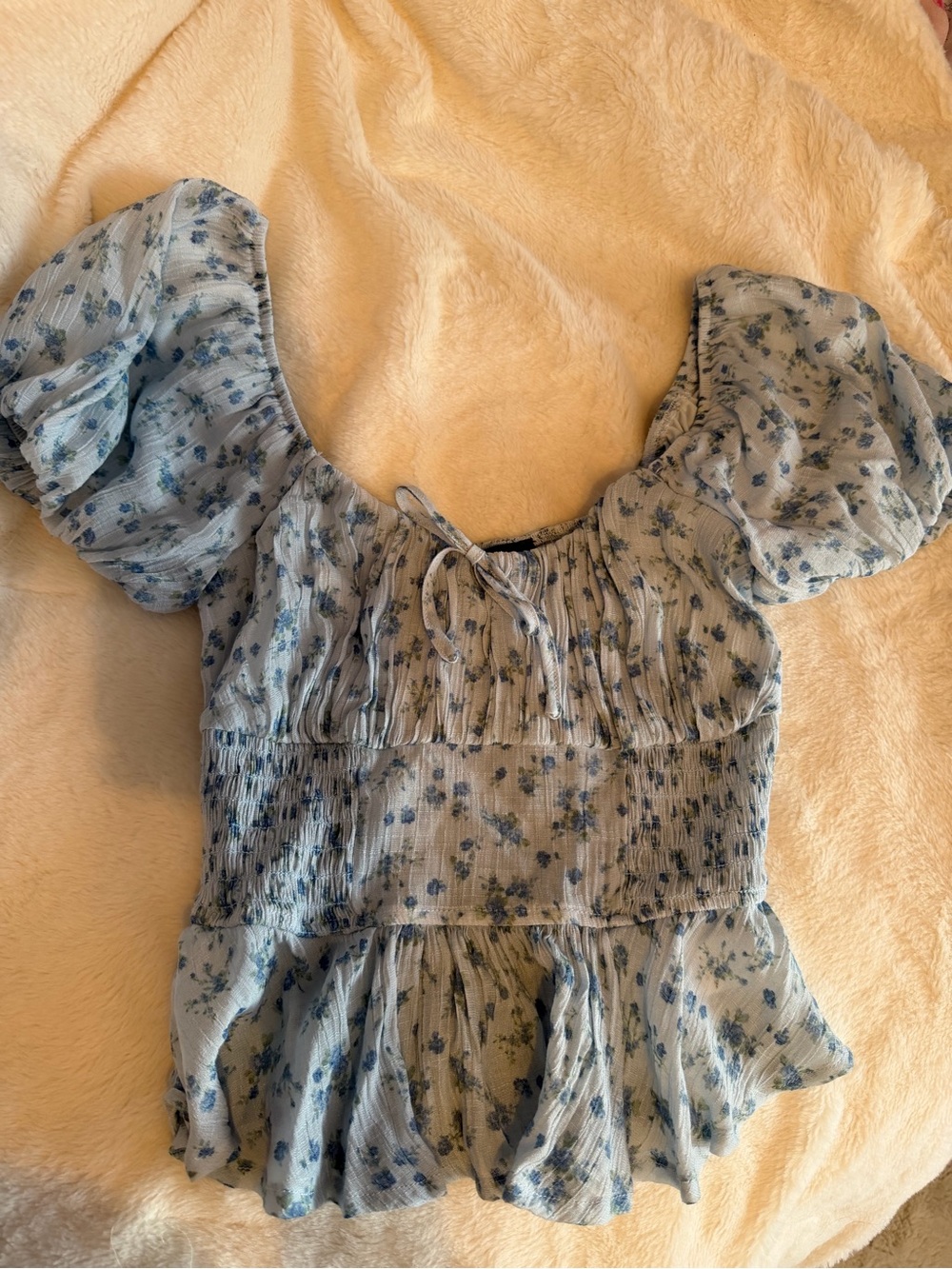 Blue Floral Top